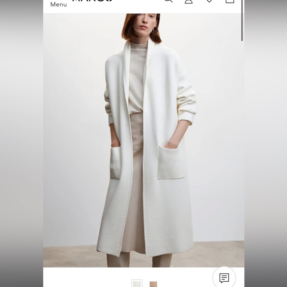 Mango Oversized knitted coat with pockets S